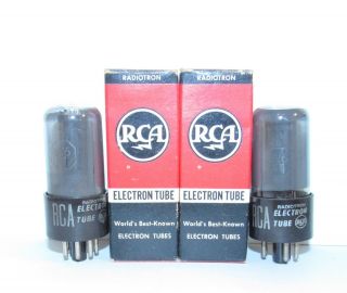 2 Rca 6v6gt Smoked Glass Amplifier Tubes.  Tv - 7 Test Strong.