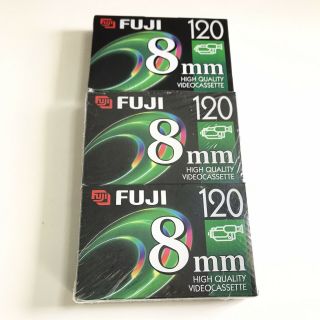 Fuji P6 - 120 3 Pack 8mm Video Cassettes 120 Minutes,  Tapes Are