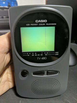 Vintage Casio Personal Portable Pocket Lcd Color Tv Model Tv - 480
