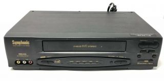 Symphonic Sl260a 4 Head Vcr Video Cassette Tape Player/recorder As - Is