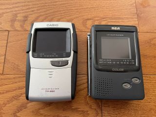 Casio And Rca Handheld Color Tvs - Portable - Aa Battery Operated