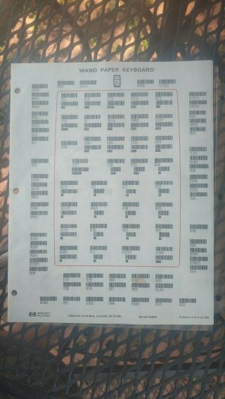 Hp41 C Cv Cx Wand Paper Keyboard And Bar Code Labels