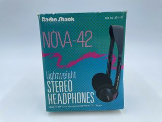 Vintage Radio Shack Nova 42 Lightweight Stereo Headphones 33 - 1115 Ideal For Cd