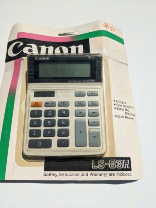 Vintage Canon Ls - 83h Solar Powered Calculator,  Good,  Rare In Packaging