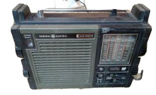 General Electric Ge 6 Band Monitor Transistor Radio 7 - 2959a Am/fm No Handle.