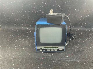 Quaser 1987 Blue Portable B&w Tv/radio - Model Xp1477bl -