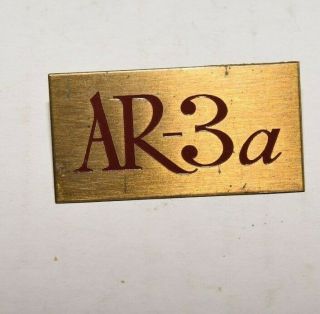 One Ar Metal Emblem Logo Plate For Acoustic Research Ar - 3a Loudspeaker