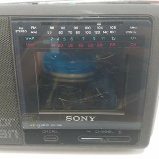 Sony Color Watchman LCD Color TV and AM/FM stereo FDL - 380 PARTS ONLY 3
