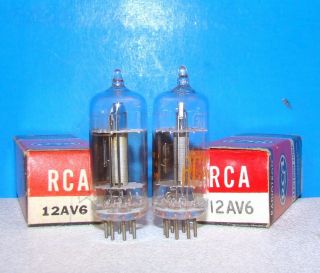 12av6 Nos Rca Radio Guitar Audio Amplifier Vintage Vacuum Tubes 2 Valves
