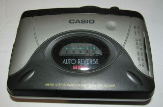 Vintage Casio Auto Reverse Bbs Portable Cassette Am.  Fm Radio Model As - 305r