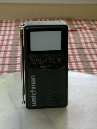 Rare Sony Watchman Portable Tv Fd - 230 B/w Flat Screen Teste
