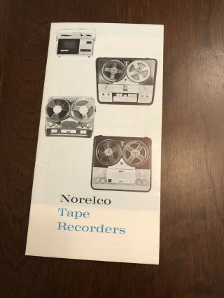 Vintage Norelco Reel Tape Recorder Brochure Pamphlet 1960s