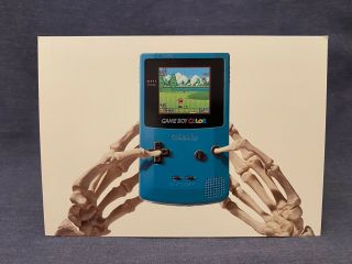 Vintage 1999 Game Boy Color Nintendo Postcard Ad Skeleton Get Into It Golf Rare