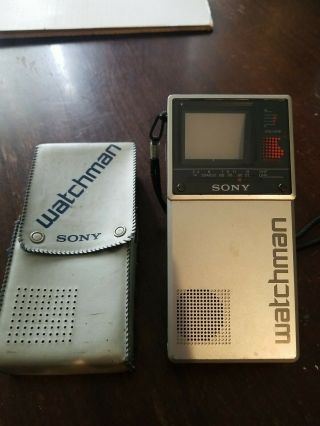 Vintage Sony Watchman Model Fd - 20a With Case.