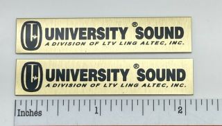 University Sound Speaker Badge Logo Emblem Pair Custom Made Ltv Ling Altec