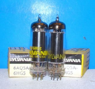 6aq5a 6hg5 Nos Sylvania Radio Amplifier Audio Vacuum Tubes 2 Valve 6aq5