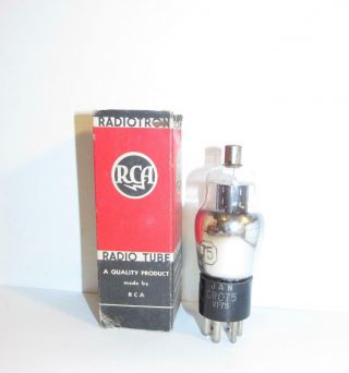 Rca Type 75 Military Grade Vt - 75 Amplifier/duo - Diode Tube.  Tv - 7 Tests Strong.