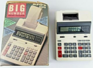 Vintage Aurora Big Number Electronic Printing Calculator Model 90pd 1990