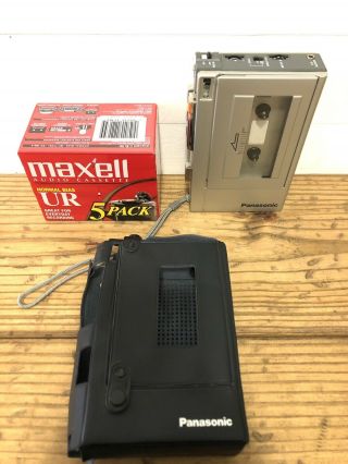 Panasonic Cassette Player W/case - Model Rq - 356 5 Maxell Ur90 Audio Cassette