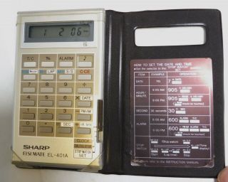 Sharp Elsi Mate El - 401a Vintage Japanese Calculator Clock Calculator Stop Watch