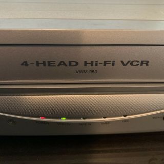 Sanyo VWM - 950 VCR VHS Player 4 Head Hi - Fi Video Cassette Recorder 2