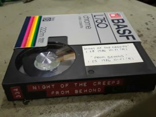 Basf L750 Blank Betamax Tape Night Of The Creeps From Behond