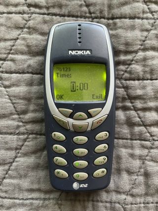 Vintage Nokia Cell Phone At&t Model 3360 W/ Charger,  Battery