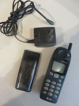 Vintage Nokia Cell Phone At&t 5160i With Battery,  Acp - 7u Charger,  Solar Charger