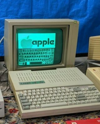 Laser 128 Apple Ii Clone With Monitor - Complete System