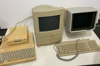 Vintage Rare Apple Mac Macintosh Compute Pc Iic Keyboard Monitor Disc -