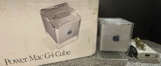 Apple G4 Cube W/sonnet G4 1ghz Power Mac Macintosh M7886 640mb/20gb,  Box,  Psu