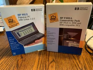 Hp 95lx Palmtop Pocket Pc Dos Lotus 123 With Hp F1001a Connectivity Pack