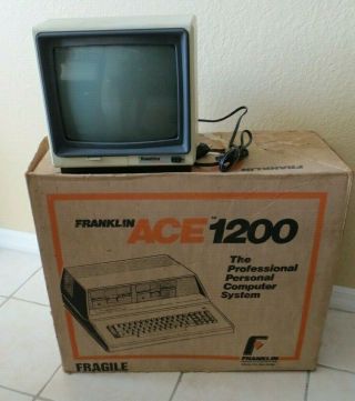 Vintage Franklin Ace 1200 Personal Computer Dual Floppy (iob) With Monitor