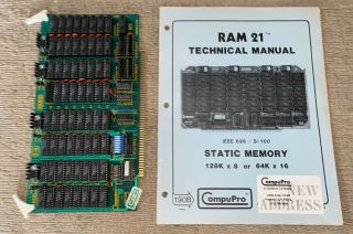 Compupro Godbout Ram 21 Bus Computer S - 100 Board