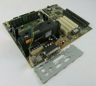 Vintage Asus P2b - Ds Dual Slot 1 Motherboard W/1x Pentium Ii 350mhz & 128mb Ram