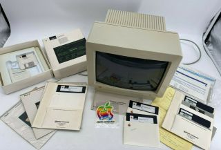 Vintage Apple Color Composite 13 " Computer Monitor A2m6020 Floppy And Manuals