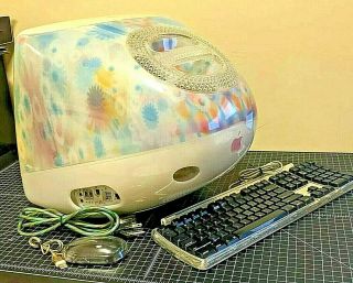 Rare Apple Imac G3 600 Flower Power Model 5521 - Complete W/ Keyboard And Mouse