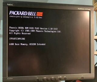Rare Vintage Packard Bell Legend 650X Intel 386 20MHx Sound Card,  Y2K Card,  SSD 2