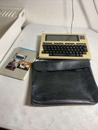 Vintage Tandy 102 Portable Computer W/power Supply & Dust Cover.  E