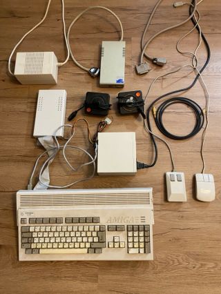 Commodore Amiga 1200 Computer With External Hard Drive,  Power Supply & Much More