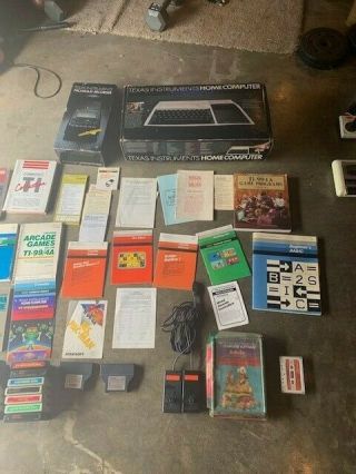 Texas Instruments Ti 99/4a,  Cassette,  19 Games Tons Of Manuals/ Books Grea