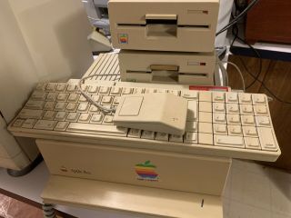 Vintage Apple Iigs Computer With Two 5.  25 Drives,  Keyboard,  Mouse.  Rare Echo Card