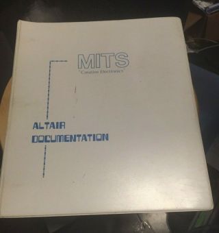 Mits Altair 8800 Documentation Binder From 1975