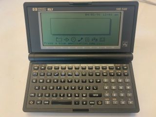 Hewlett Packard Hp 95lx1mb Palmtop Pc Vintage Collectible W/ Memory Card