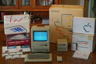 Apple Macintosh 512k M0001w Computer,  Cib,  W/ System Saver & Ext.  Fdd