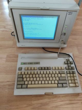Nec Powermate Portable Computer Apc4 Vintage W Floppy Drive Detachable Keyboard