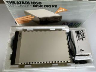 Atari 1050 Disk Drive - Powers On - Includes Power Supply & Connector Cable