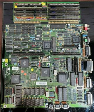 Amiga 3000 Motherboard & Daughterboard Has Dmac,  Chips Missing.