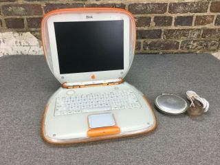 Apple Ibook G3 Tangerine Laptop Computer Os 9.  2 128mb Ram 5.  6gb Hdd